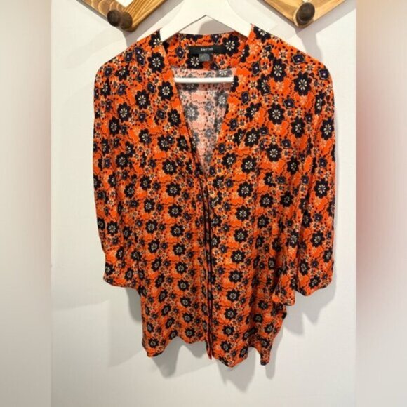 🌟 SMYTHE - TIE FRONT BLOUSE - Size Large - Oversized - Picture 9 of 9